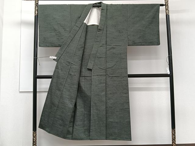 平和屋着物▽男性 紬 単衣 アンサンブル 革色 正絹 逸品 CAAW1536xi