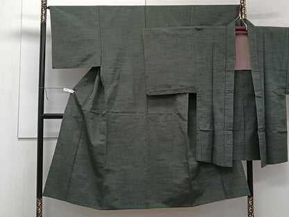 平和屋着物▽男性 紬 単衣 アンサンブル 革色 正絹 逸品 CAAW1536xi