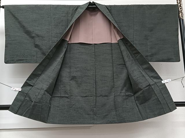 平和屋着物▽男性 紬 単衣 アンサンブル 革色 正絹 逸品 CAAW1536xi
