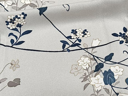 平和屋着物▽訪問着 単衣 刺繍 草花文 金彩 正絹 逸品 CAAW1537xi