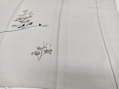 平和屋着物▽訪問着 単衣 刺繍 草花文 金彩 正絹 逸品 CAAW1537xi