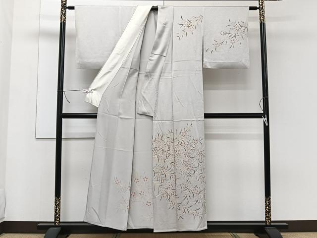 平和屋着物▽訪問着 単衣 絞り 草花文 金彩 正絹 逸品 CAAW1542xi