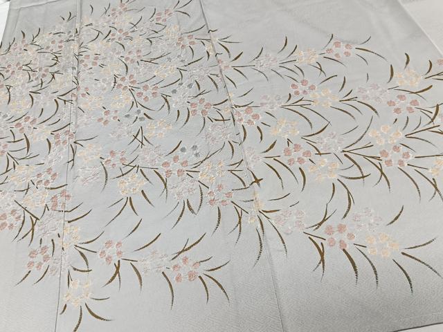 平和屋着物▽訪問着 単衣 絞り 草花文 金彩 正絹 逸品 CAAW1542xi