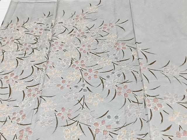 平和屋着物▽訪問着 単衣 絞り 草花文 金彩 正絹 逸品 CAAW1542xi