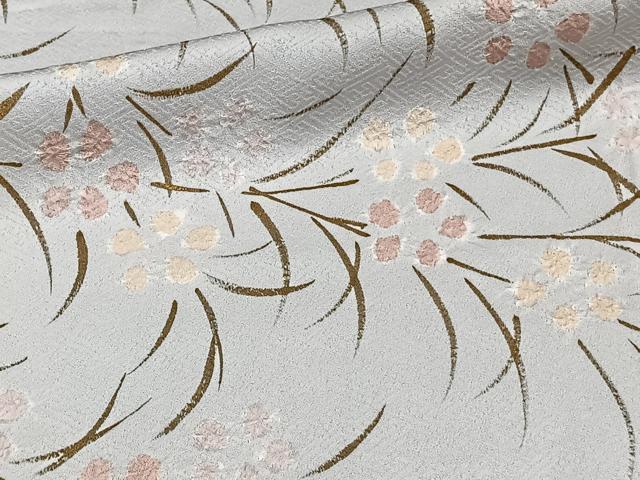平和屋着物▽訪問着 単衣 絞り 草花文 金彩 正絹 逸品 CAAW1542xi