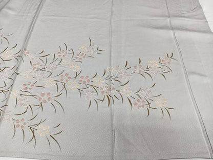 平和屋着物▽訪問着 単衣 絞り 草花文 金彩 正絹 逸品 CAAW1542xi