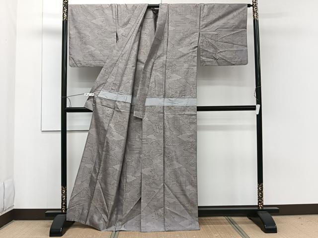 平和屋着物▽本場大島紬 草木色泥染 単衣 風景花文 大山謹製 証紙付き 正絹 逸品 CAAW1545xi