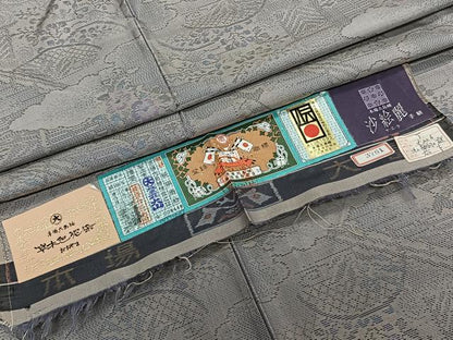 平和屋着物▽本場大島紬 草木色泥染 単衣 風景花文 大山謹製 証紙付き 正絹 逸品 CAAW1545xi