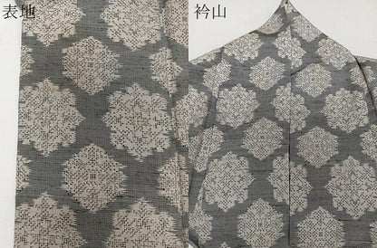 平和屋着物▽上質な紬 単衣 舞花文 正絹 逸品 CAAW1546xi