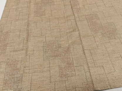 平和屋着物▽上質な紬 単衣 幾何学文 正絹 逸品 CAAW1547xi