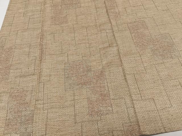 平和屋着物▽上質な紬 単衣 幾何学文 正絹 逸品 CAAW1547xi