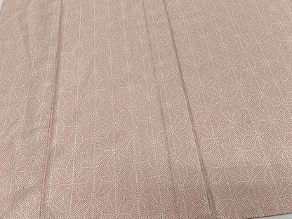 平和屋着物▽上質な紬 単衣 麻の葉文 正絹 逸品 CAAW1548xi