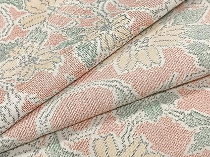 平和屋着物▽上質な紬　単衣　花唐草文　正絹　逸品　CAAW1549xi