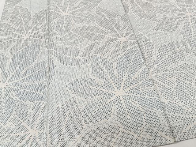 平和屋着物▽上質な紬　単衣　舞葉文　正絹　逸品　CAAW1550xi