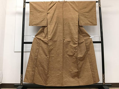 平和屋着物▽上質な紬 　単衣　舞蝶文 　正絹　逸品　未使用　CAAW1551xi