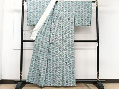平和屋着物▽上質な小紋 単衣 葉尽くし 正絹 逸品 CAAW1554xi