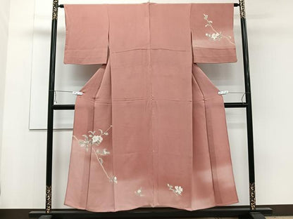 平和屋着物▽訪問着 単衣 友禅 枝花文 暈し染め 鬼しぼ縮緬 正絹 逸品 CAAW1555xi
