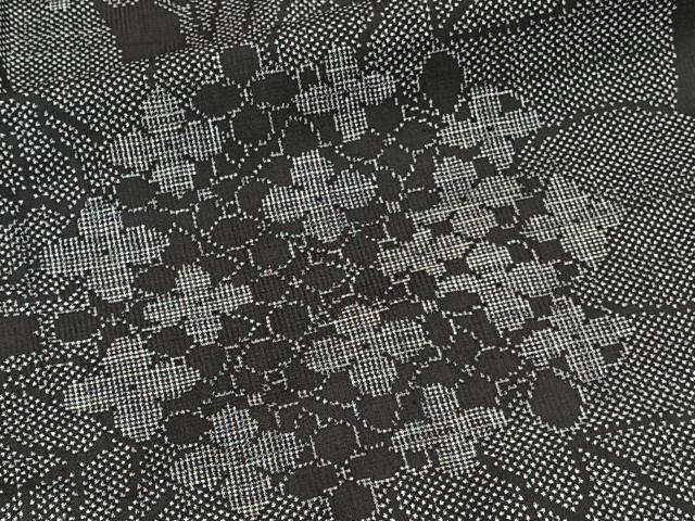 平和屋着物▽本場大島紬 単衣 7マルキ 草花文 正絹 逸品 CAAW1556xi