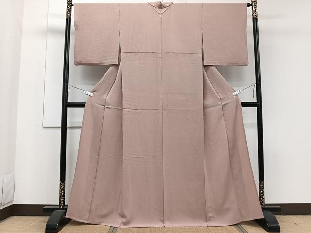 平和屋着物▽ファッションデザイナー 花井幸子 色無地 単衣 水柿色 正絹 逸品 CAAW1558xi