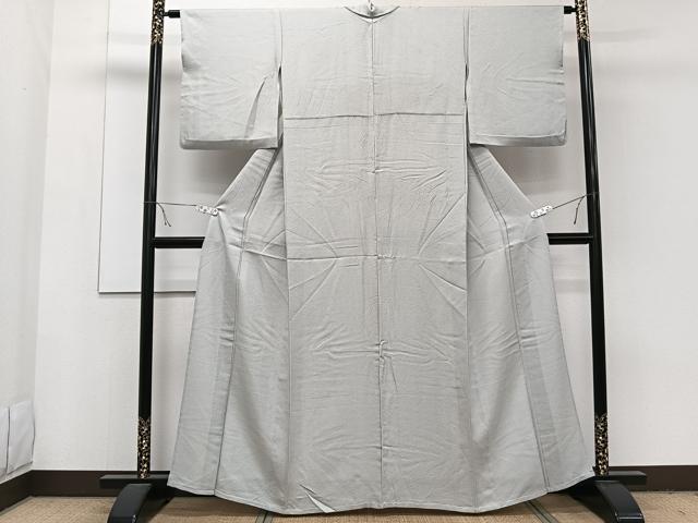 平和屋着物▽上質な色無地 単衣 薄雲鼠色 正絹 逸品 CAAW1560xi