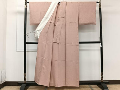 平和屋着物▽上質な色無地 単衣 水柿色 正絹 逸品 CAAW1564xi