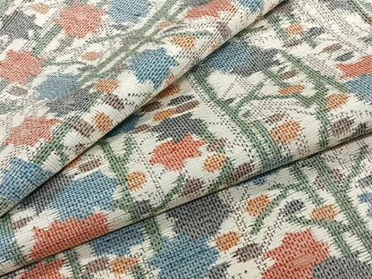 平和屋着物▽上質な紬 単衣 草花文 正絹 逸品 CAAW1573xi