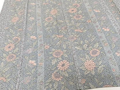 平和屋着物▽上質な小紋 単衣 更紗花唐草文 正絹 逸品 CAAW1574xi
