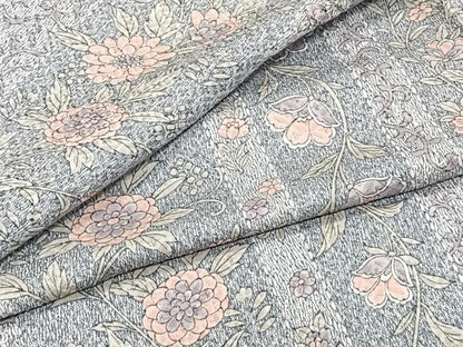 平和屋着物▽上質な小紋 単衣 更紗花唐草文 正絹 逸品 CAAW1574xi