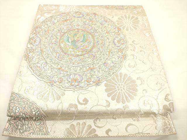 平和屋着物▼六通柄袋帯　唐織　天平華紋に菊唐草　金銀糸　正絹　逸品　CAAW1618ak