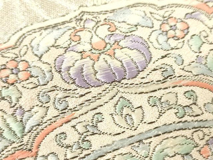 平和屋着物▼六通柄袋帯　唐織　天平華紋に菊唐草　金銀糸　正絹　逸品　CAAW1618ak