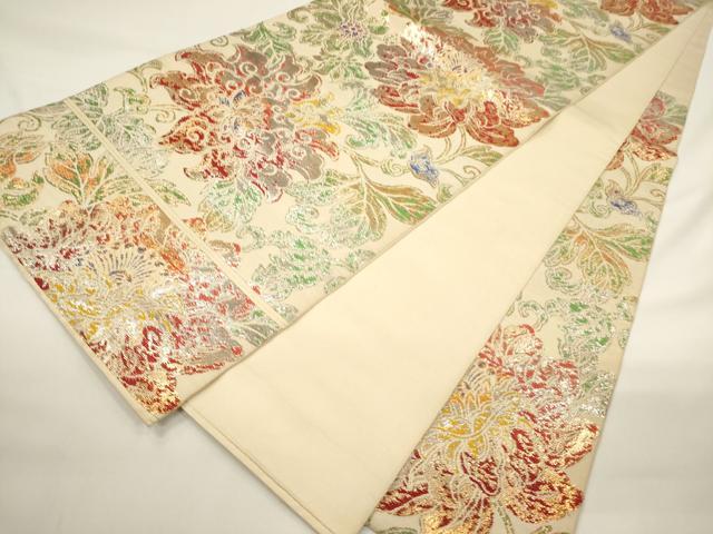 平和屋着物●六通柄　本袋帯　更紗花唐草文　金銀糸　正絹　逸品　CAAW1659ak