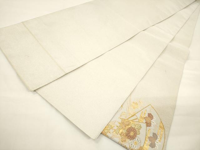 平和屋着物▼太鼓柄袋帯　綴れ　地紙吉祥花文　金銀糸　正絹　逸品　CAAW1799ak