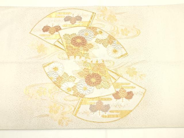 平和屋着物▼太鼓柄袋帯　綴れ　地紙吉祥花文　金銀糸　正絹　逸品　CAAW1799ak