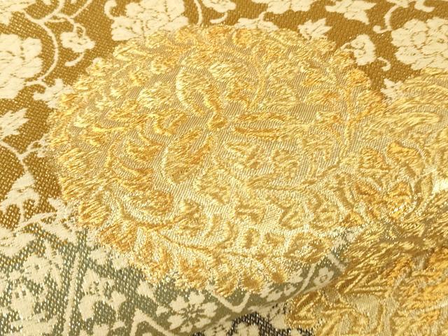 平和屋着物▼六通柄袋帯 正倉院花丸文 金糸 正絹 逸品 CAAW1870ak