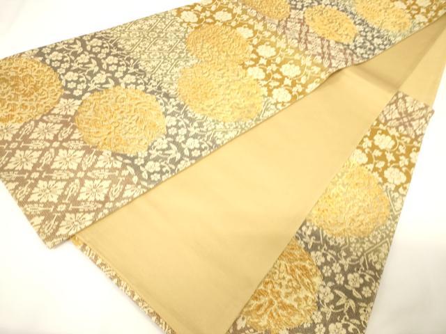 平和屋着物▼六通柄袋帯 正倉院花丸文 金糸 正絹 逸品 CAAW1870ak