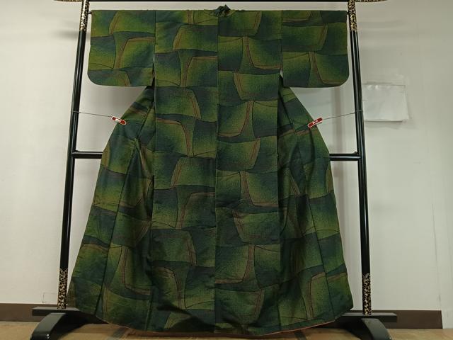 平和屋着物■上質な紬　幾何学文　正絹　逸品　CAAW2062ua