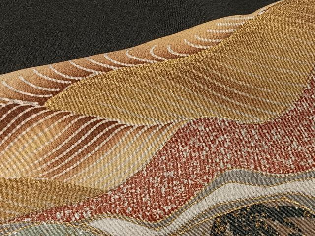 平和屋着物■豪華黒留袖 駒刺繍 飛鶴立波文 暈し染め 金彩 正絹 逸品 CAAW2273ua