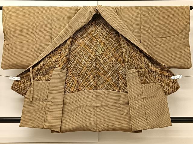 平和屋着物■道中着　斜線文　正絹　逸品　CAAW2323ua