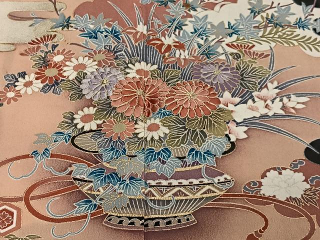平和屋着物■豪華黒留袖 駒刺繍 飾花文 金彩 正絹 逸品 CAAW2381ua