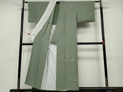 平和屋着物▽訪問着 単衣 舞蝶花唐草文 正絹 逸品 CAAW2802ut