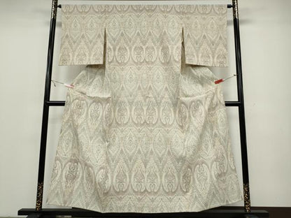 平和屋着物▽本塩沢 単衣 吉祥草花文 正絹 逸品 CAAW2810ut