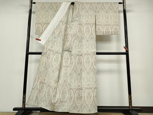 平和屋着物▽本塩沢 単衣 吉祥草花文 正絹 逸品 CAAW2810ut