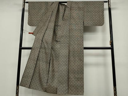 平和屋着物▽本場大島紬 単衣 割り込み絣 菱吉祥文 正絹 逸品 CAAW2811ut