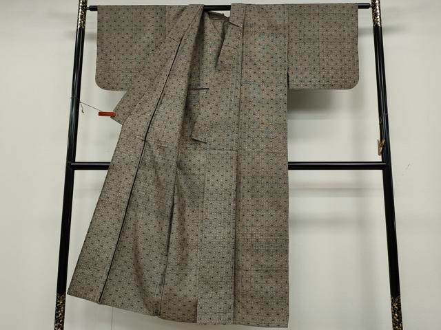 平和屋着物▽本場大島紬 単衣 割り込み絣 菱吉祥文 正絹 逸品 CAAW2811ut