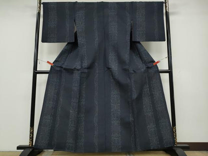 平和屋着物▽本場大島紬 薩摩結城 単衣 吉祥花間道 正絹 逸品 CAAW2812ut