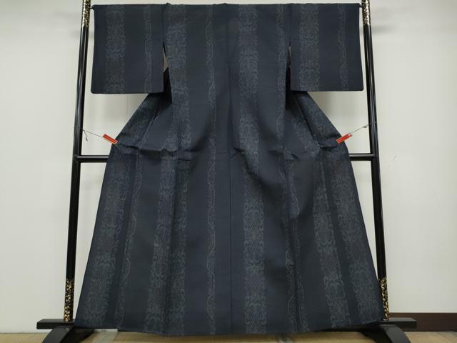 平和屋着物▽本場大島紬 薩摩結城 単衣 吉祥花間道 正絹 逸品 CAAW2812ut