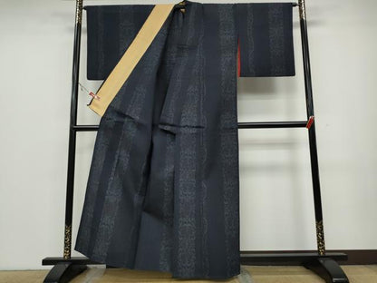 平和屋着物▽本場大島紬 薩摩結城 単衣 吉祥花間道 正絹 逸品 CAAW2812ut