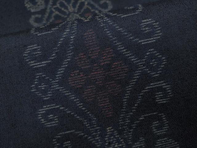平和屋着物▽本場大島紬 薩摩結城 単衣 吉祥花間道 正絹 逸品 CAAW2812ut
