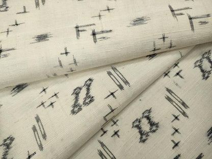 平和屋着物▽上質な紬 単衣 絣文様 正絹 逸品 CAAW2813ut