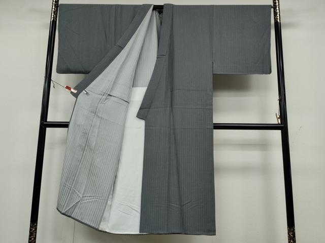 平和屋着物▽男性 江戸小紋 単衣 行儀 間道 正絹 逸品 CAAW2817ut